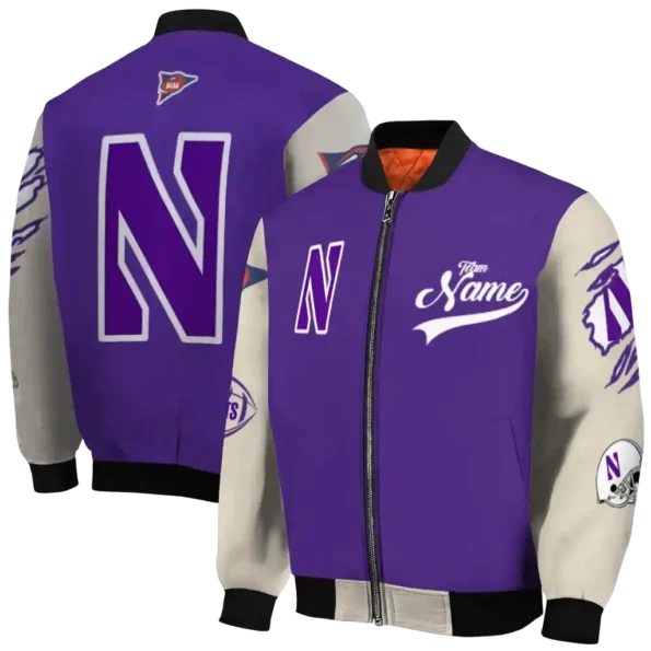Northwestern20Wildcats20NCAAZone Jacket 2 Bomber 2.webp