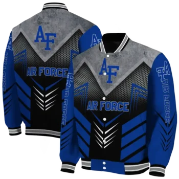 air force falcons arrow layer blue black varsity jacket fashion forward.webp