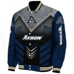 akron zips arrow layer blue black varsity jacket best selling.webp