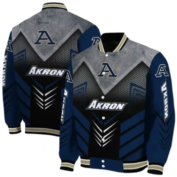 akron zips arrow layer blue black varsity jacket fashion forward.webp