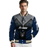 akron zips arrow layer blue black varsity jacket best selling.webp