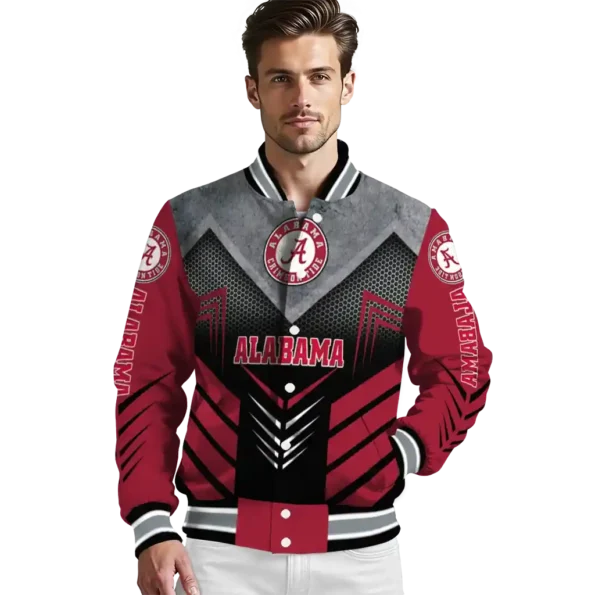 alabama crimson tide arrow layer crimson black varsity jacket high quality.webp