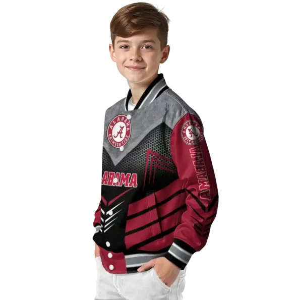 alabama crimson tide arrow layer crimson black varsity jacket trendy.webp