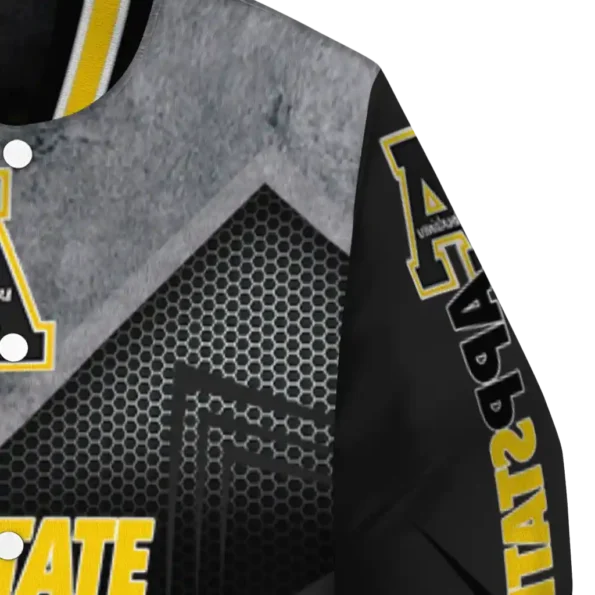 appalachian state mountaineers arrow layer black varsity jacket premium grade.webp
