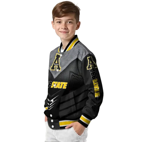 appalachian state mountaineers arrow layer black varsity jacket trendy.webp