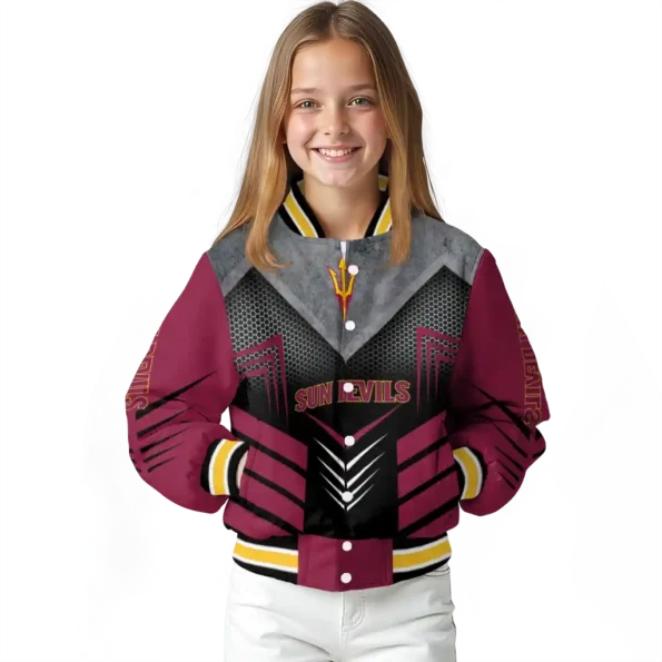 arizona state sun devils arrow layer maroon black varsity jacket top rated.webp