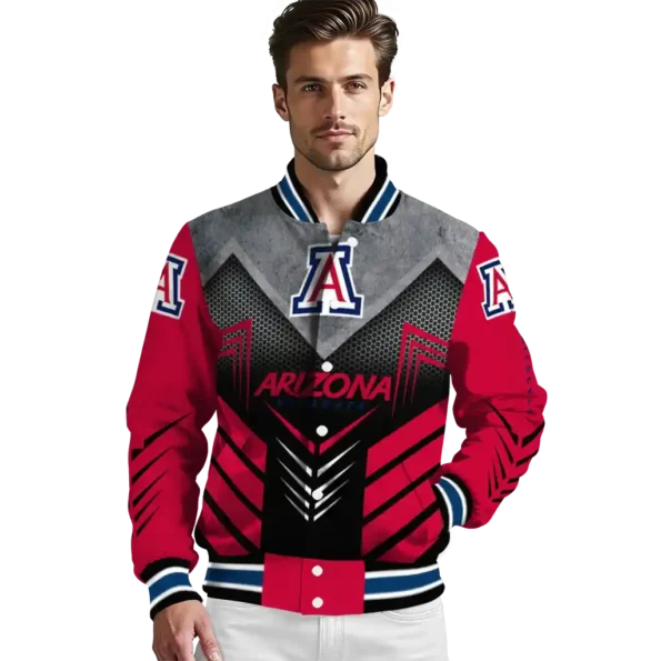 arizona wildcats arrow layer red black varsity jacket high quality.webp