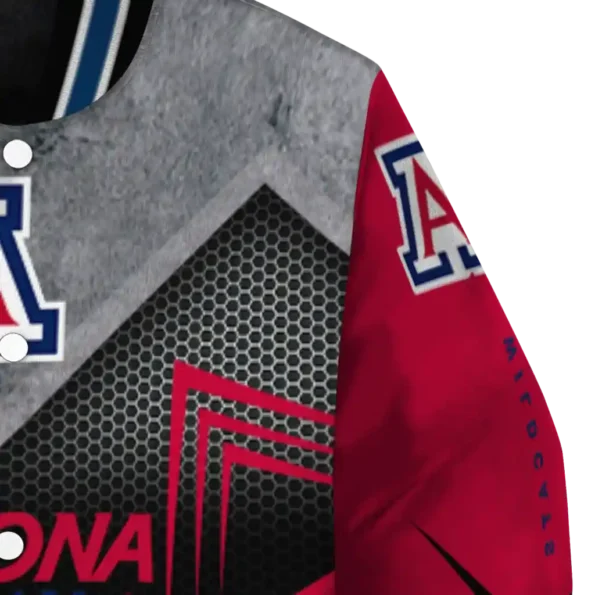 arizona wildcats arrow layer red black varsity jacket premium grade.webp