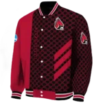 ball state cardinals triple side stripes red black varsity jacket best selling.webp
