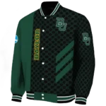 baylor bears triple side stripes green black varsity jacket best selling.webp
