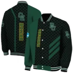 baylor bears triple side stripes green black varsity jacket best selling.webp
