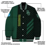 baylor bears triple side stripes green black varsity jacket best selling.webp