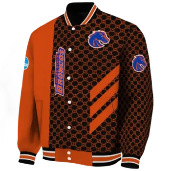 boise state broncos triple side stripes orange black varsity jacket best selling.webp