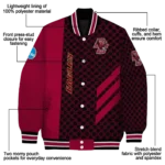 boston college eagles triple side stripes maroon black varsity jacket best selling.webp