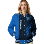 buffalo bulls triple side stripes royal blue black varsity jacket best selling.webp