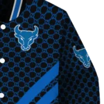 buffalo bulls triple side stripes royal blue black varsity jacket best selling.webp