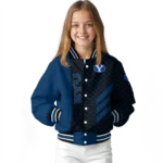 byu cougars triple side stripes blue black varsity jacket best selling.webp