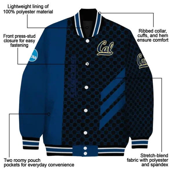 california golden bears triple side stripes blue black varsity jacket new arrival.webp