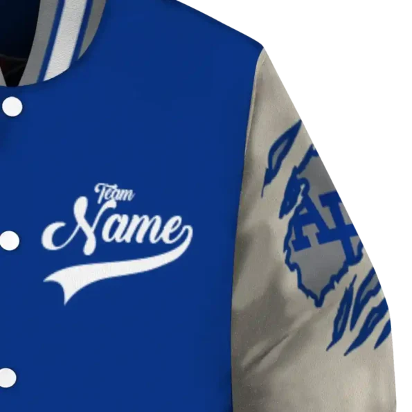 custom air force falcons wildcat pawprint blue nude varsity jacket premium grade.webp