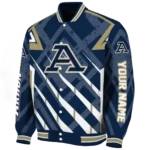 custom akron zips chevron angles blue varsity jacket best selling.webp
