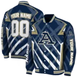 custom akron zips chevron angles blue varsity jacket best selling.webp