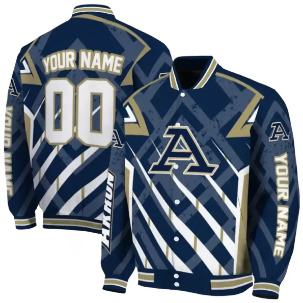 custom akron zips chevron angles blue varsity jacket fashion forward.webp