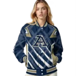 custom akron zips chevron angles blue varsity jacket best selling.webp