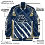 custom akron zips chevron angles blue varsity jacket best selling.webp