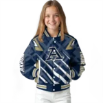 custom akron zips chevron angles blue varsity jacket best selling.webp