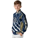 custom akron zips chevron angles blue varsity jacket best selling.webp