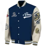 custom akron zips wildcat pawprint blue nude varsity jacket best selling.webp
