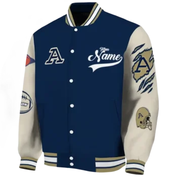 custom akron zips wildcat pawprint blue nude varsity jacket best selling.webp