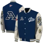custom akron zips wildcat pawprint blue nude varsity jacket best selling.webp