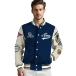 custom akron zips wildcat pawprint blue nude varsity jacket best selling.webp