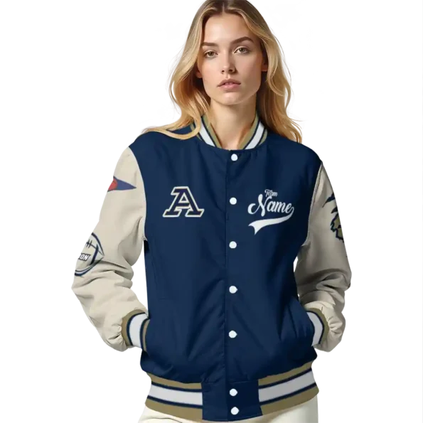 custom akron zips wildcat pawprint blue nude varsity jacket latest model.webp