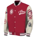 custom alabama crimson tide wildcat pawprint crimson nude varsity jacket best selling.webp