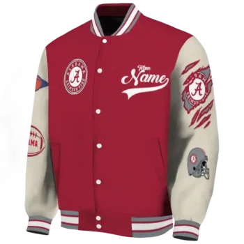 custom alabama crimson tide wildcat pawprint crimson nude varsity jacket best selling.webp