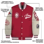 custom alabama crimson tide wildcat pawprint crimson nude varsity jacket best selling.webp