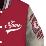custom alabama crimson tide wildcat pawprint crimson nude varsity jacket best selling.webp