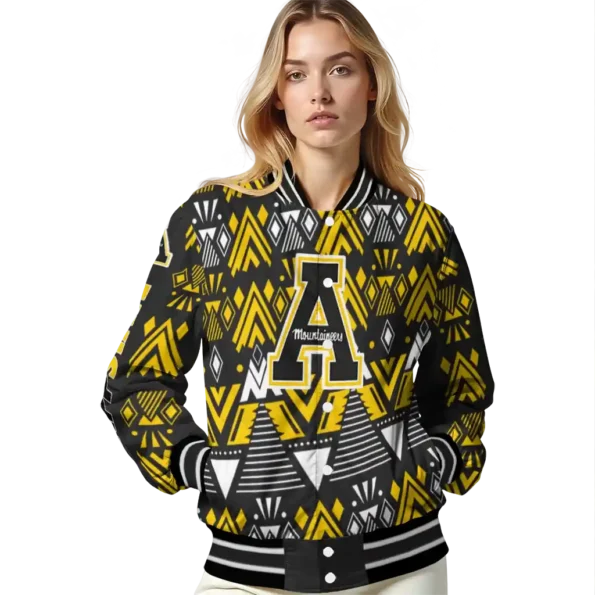 custom appalachian state mountaineers pyramid shapes black varsity jacket latest model.webp