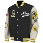custom appalachian state mountaineers wildcat pawprint black nude varsity jacket best selling.webp