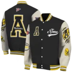 custom appalachian state mountaineers wildcat pawprint black nude varsity jacket best selling.webp