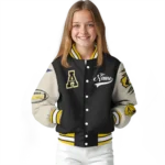 custom appalachian state mountaineers wildcat pawprint black nude varsity jacket best selling.webp