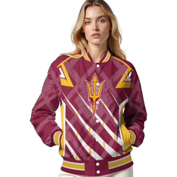 custom arizona state sun devils chevron angles maroon varsity jacket latest model.webp