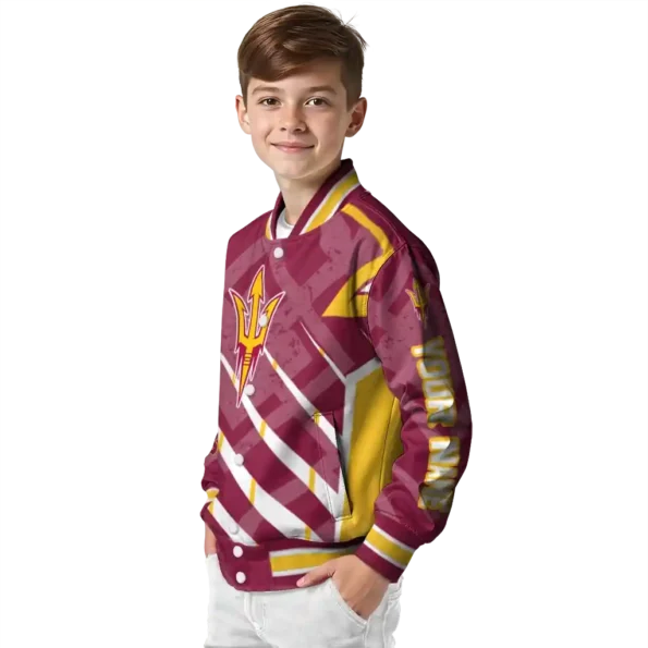 custom arizona state sun devils chevron angles maroon varsity jacket trendy.webp