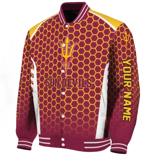 custom arizona state sun devils hexagon grid maroon varsity jacket best selling.webp