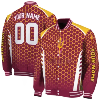 custom arizona state sun devils hexagon grid maroon varsity jacket fashion forward.webp