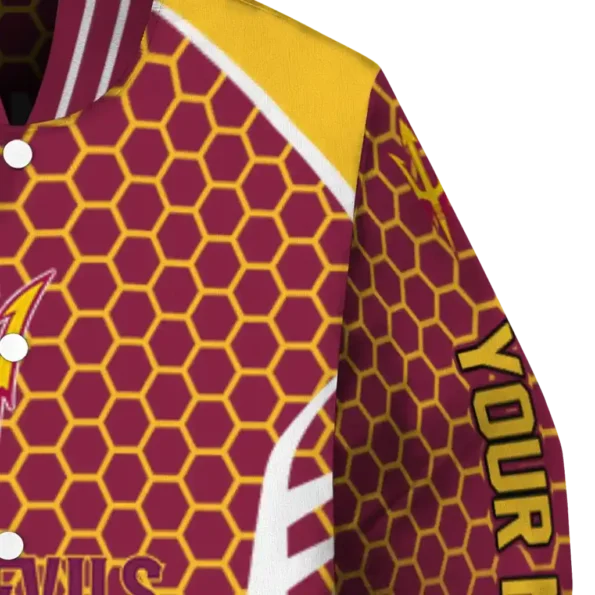 custom arizona state sun devils hexagon grid maroon varsity jacket premium grade.webp