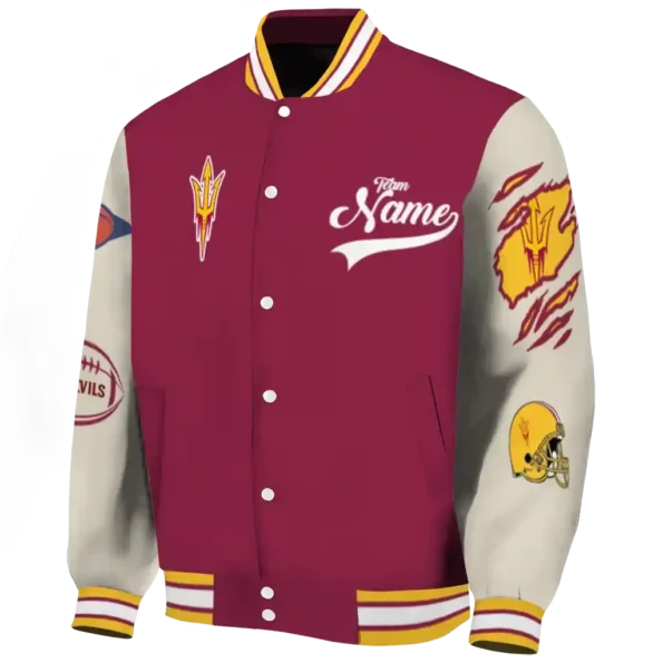 custom arizona state sun devils wildcat pawprint maroon nude varsity jacket best selling.webp