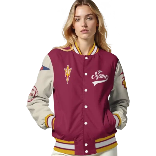 custom arizona state sun devils wildcat pawprint maroon nude varsity jacket latest model.webp